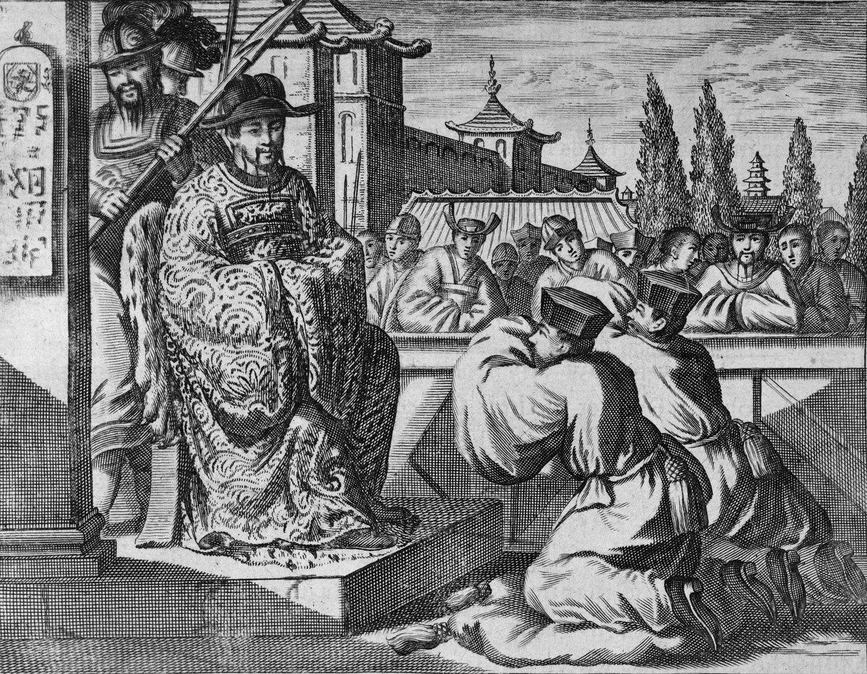 En kinesisk provinsguvernør, illustration fra en beskrivelse af ambassader til Kina, 1690 af English School