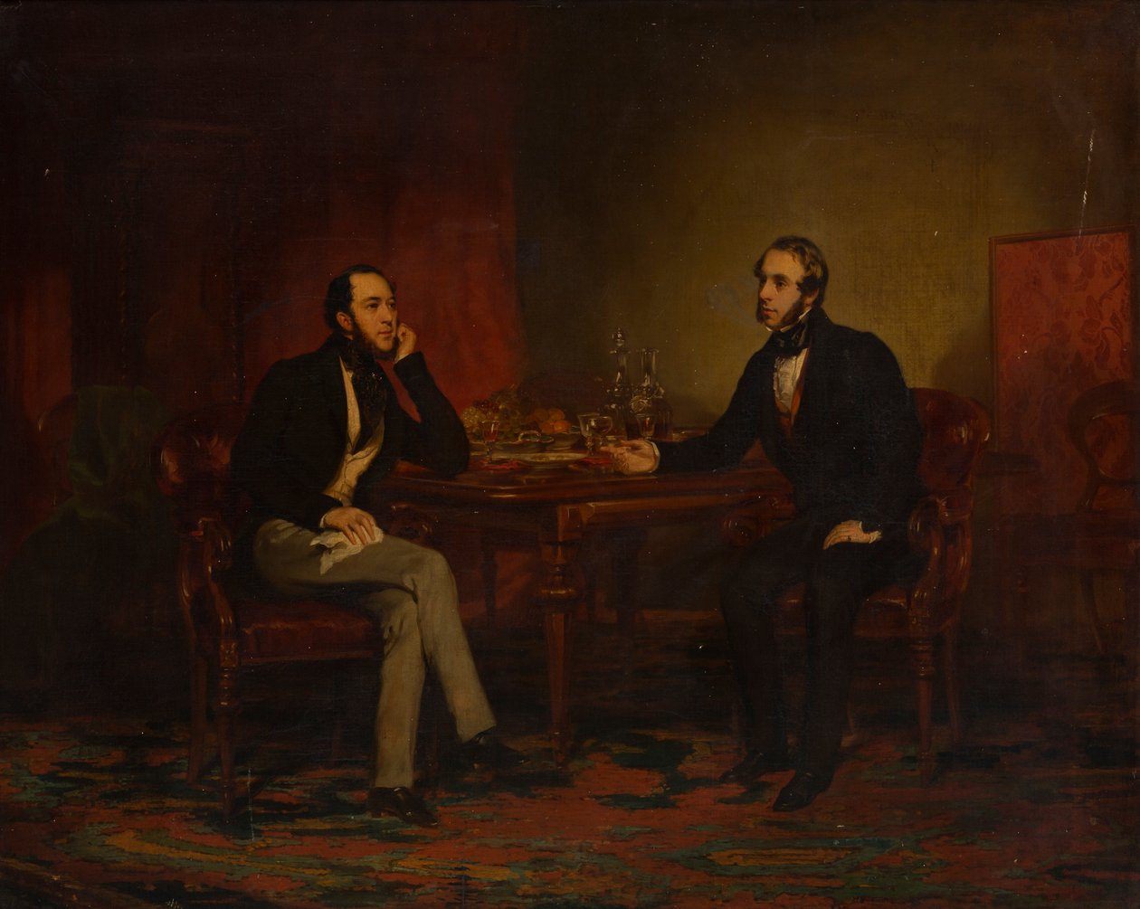 A Conversation Piece, ca. 1840 (olie på lærred) af English School