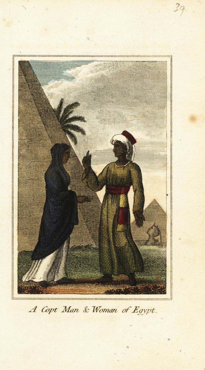 En koptisk mand og kvinde fra Egypten af English School