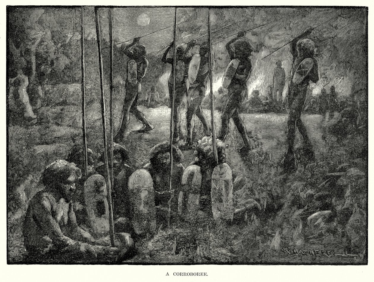A Corroboree (gravering) af English School