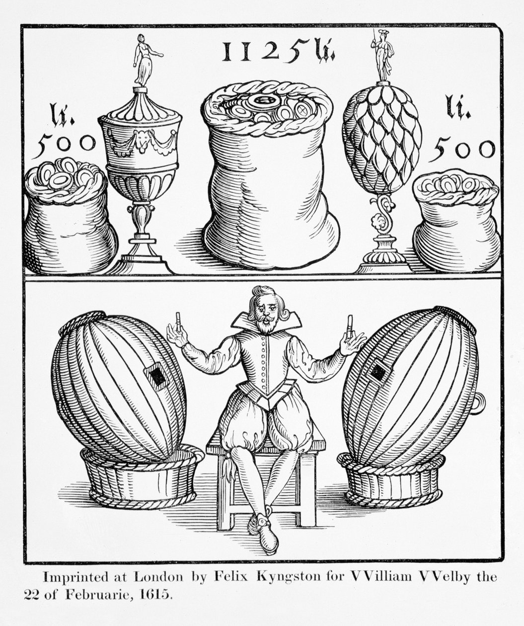 En erklæring om fastsættelse af datoen for den næste trækning af det store stående lotteri for Virginia, trykt af Felix Kyngston for William Welby, London, 1615 af English School