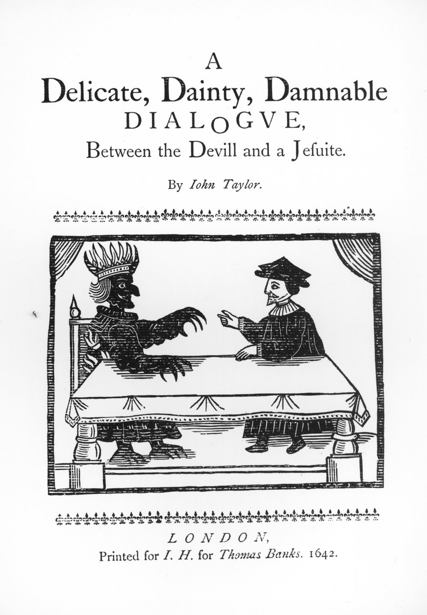 En delikat delikat forbandet dialog mellem djævelen og en jesuit, af John Taylor (1580-1653) 1642 af English School