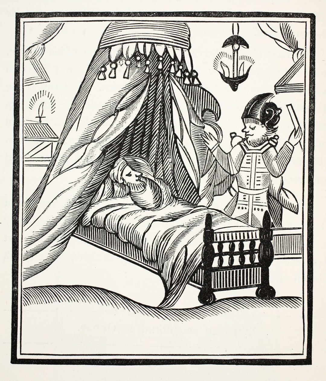 En fuldstændig, sand og særlig beretning, illustration fra Chap-books of the Eighteenth Century af John Ashton, pub. 1882 af English School
