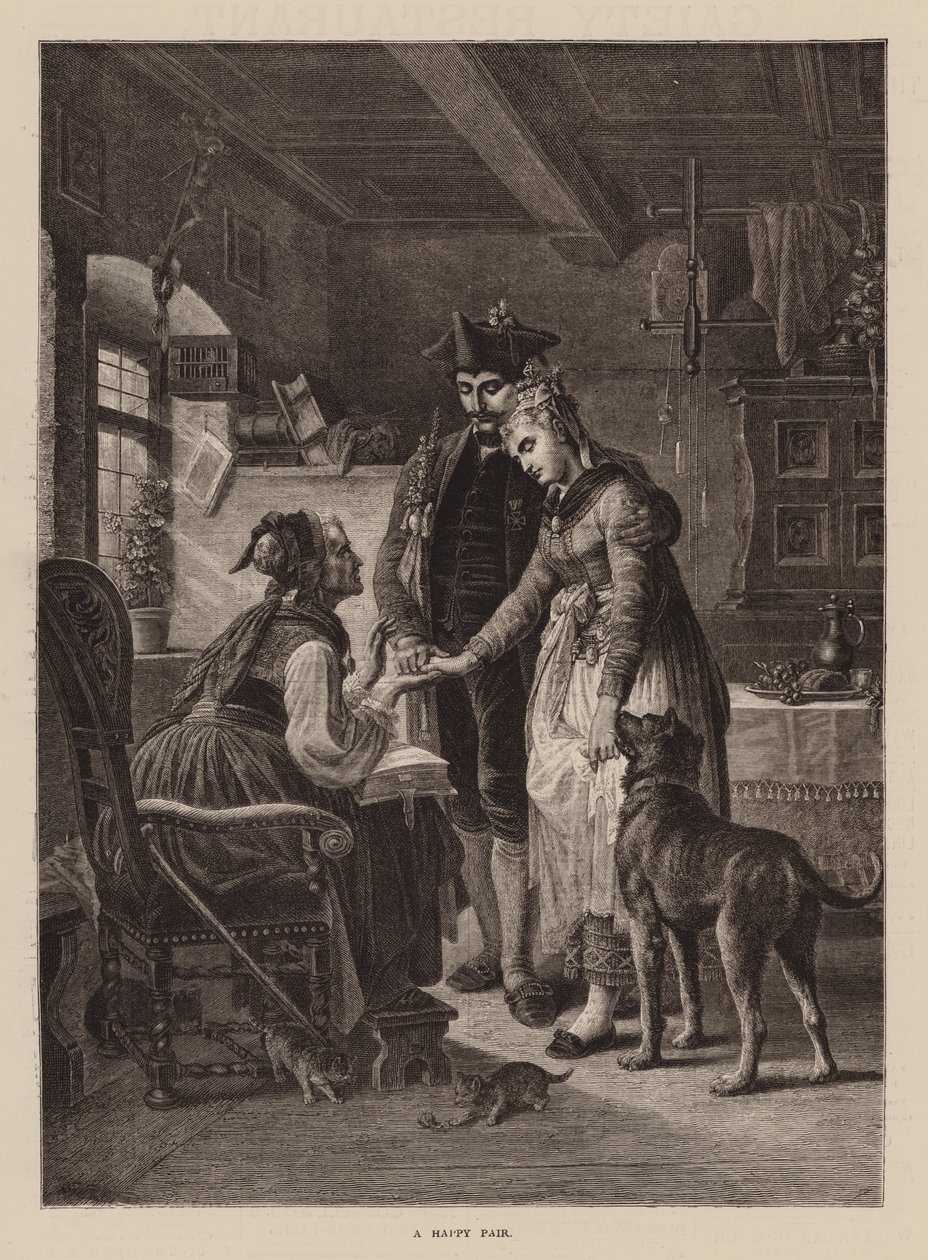 Et lykkeligt par (gravering) af English School