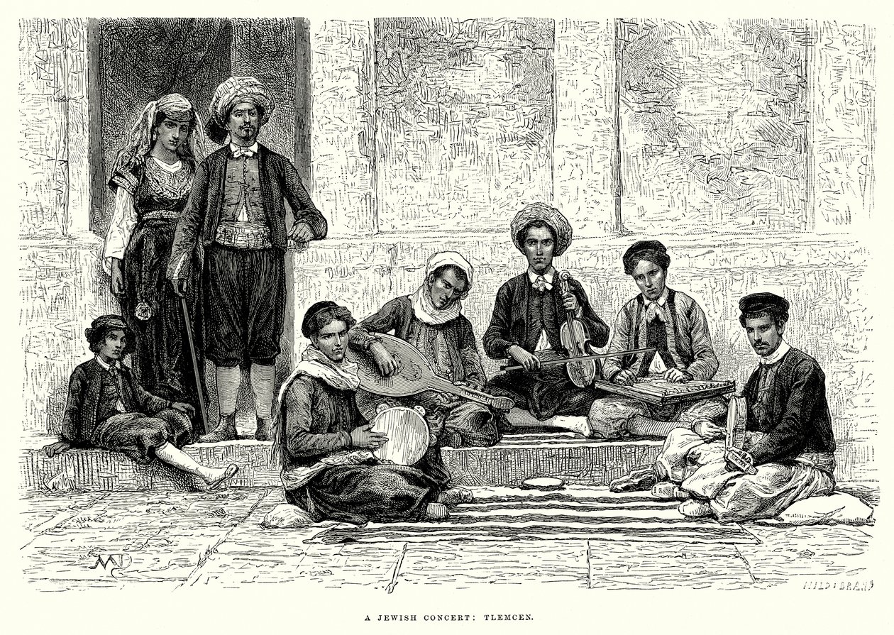 En jødisk koncert: Tlemcen (kobberstik) af English School