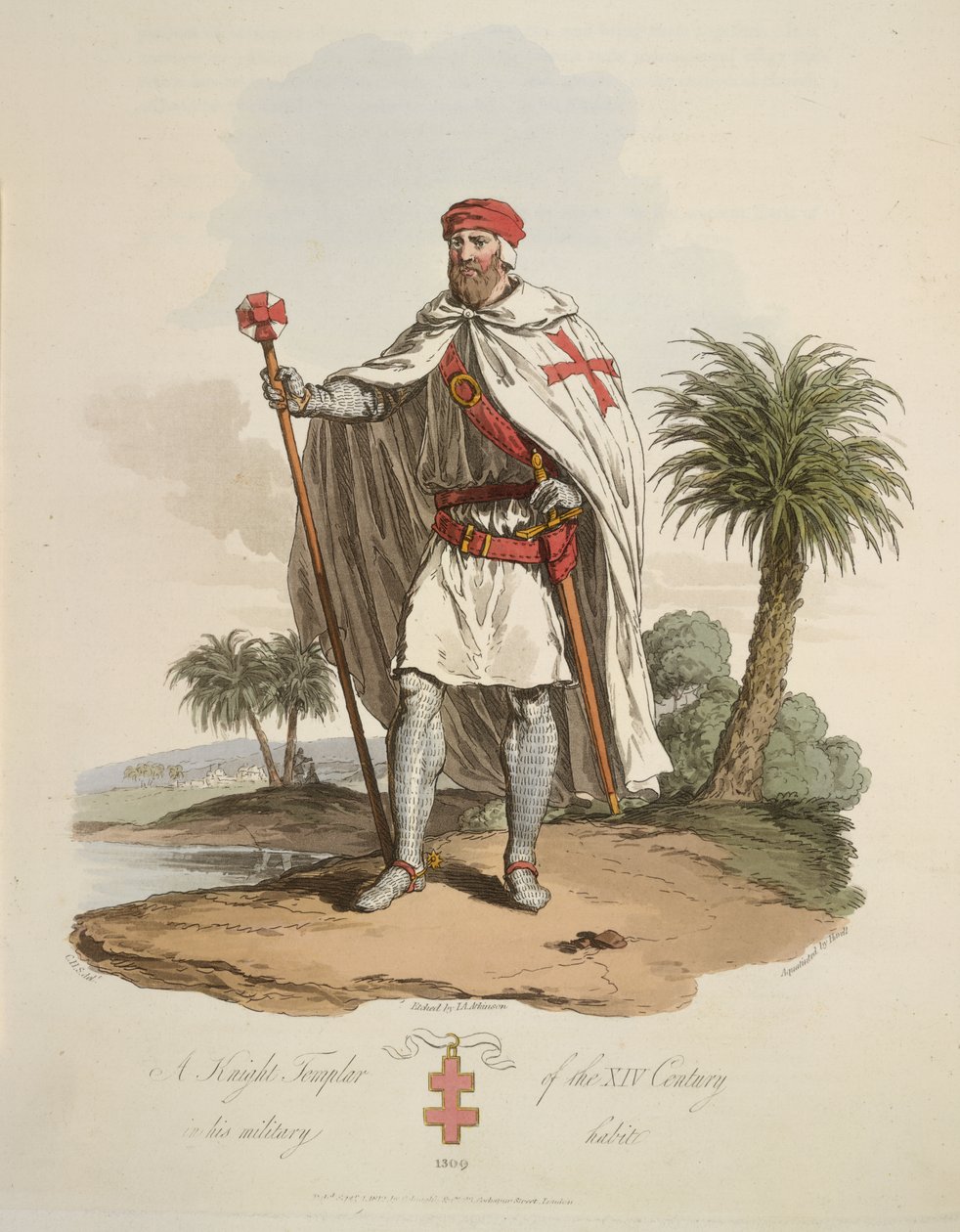 A Knight Templar, illustration fra 