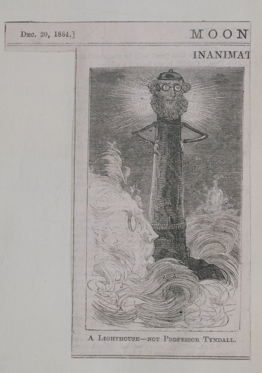 Et fyrtårn - ikke professor Tyndall, fra Moonshine, offentliggjort 20. december 1884 (trægravering) af English School