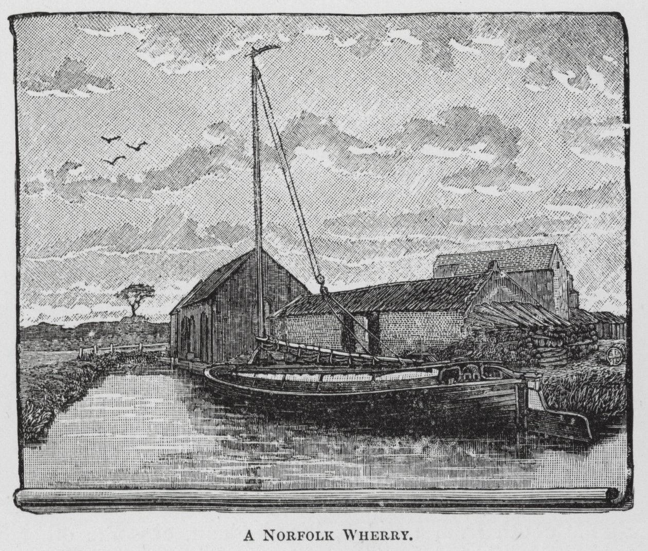 En Norfolk Wherry (gravering) af English School