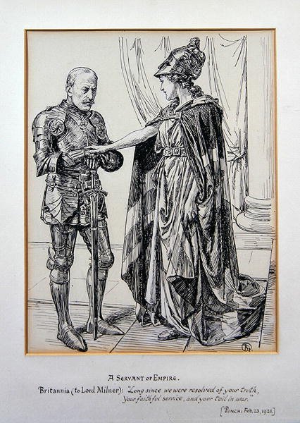 A Servant of the Empire, fra "Punch", 23. februar 1921 (pen og blæk på papir) af English School