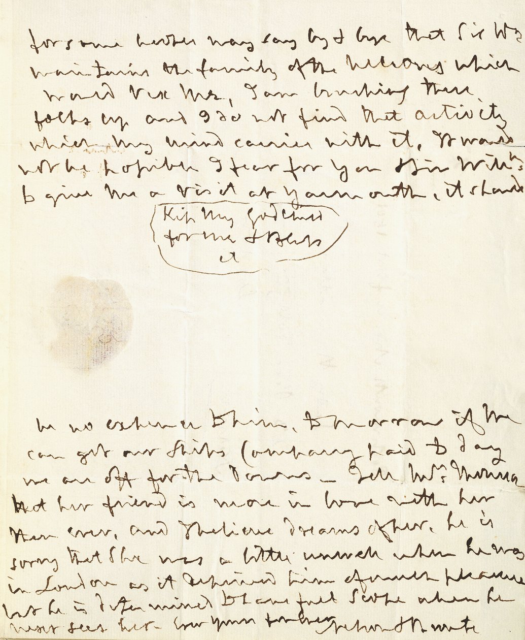Et signeret autograferet brev til Lady Hamilton, 1801 af English School