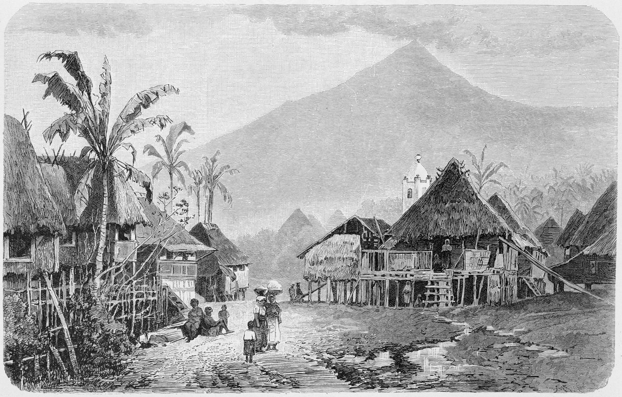 A Tagal village, Luzon in the Philippines, fra 