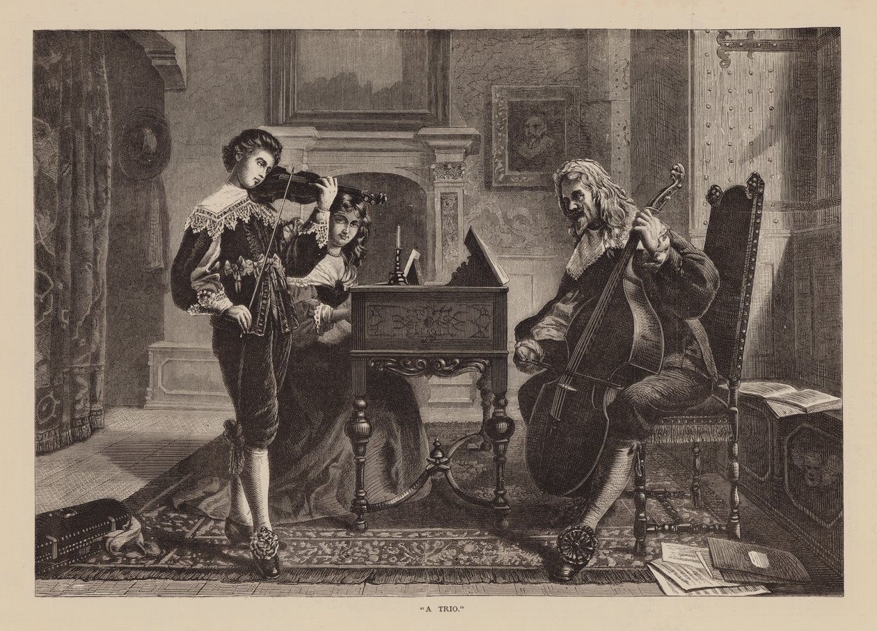 "En trio" (gravering) af English School