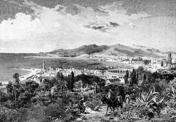 A View Looking West Across Malaga, Spanien, fra 