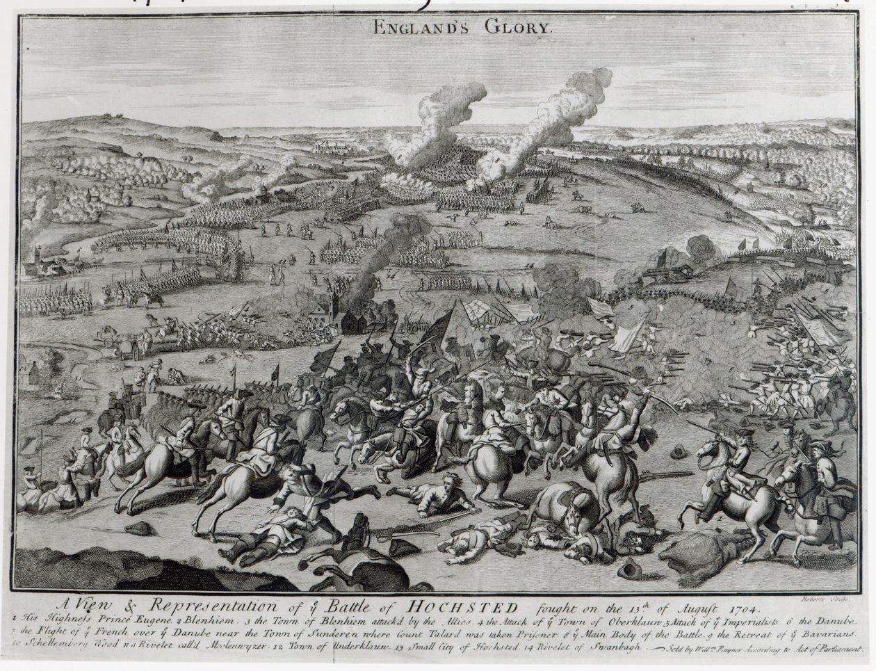 Et billede af slaget ved Hochsted, 13. august 1704 af English School