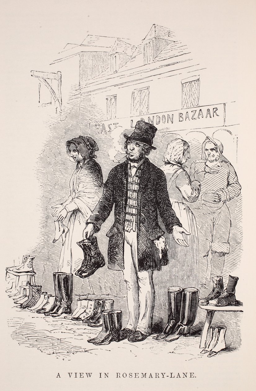 A View in Rosemary-Lane, illustration fra London Labour og London Poor af Henry Mayhew, pub. 1862 af English School
