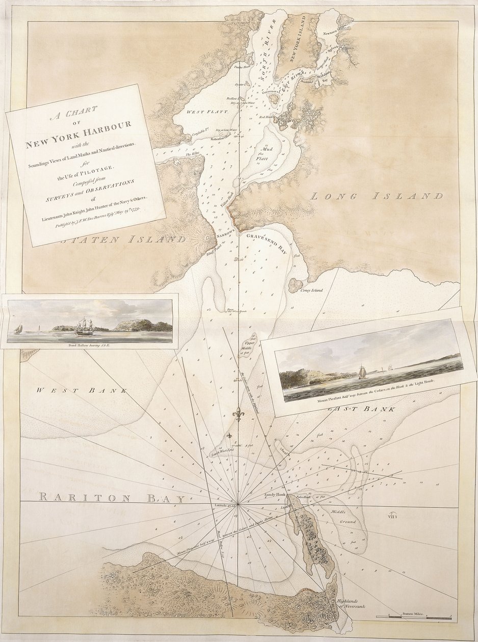 Et kort over New Yorks havn, 1774-1779 af English School