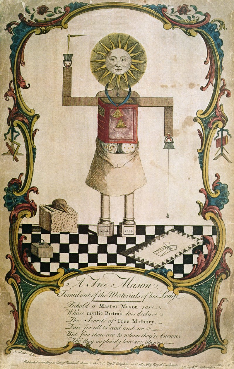 En frimurer smedede gennem redskaberne i sin loge, 1754 af English School