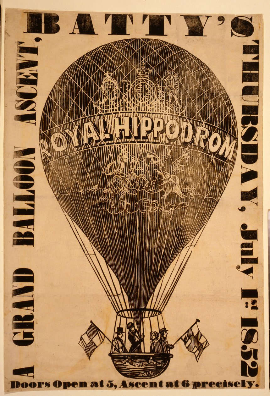 En storslået ballonopstigning, Battys, torsdag den 1. juli 1852 af English School