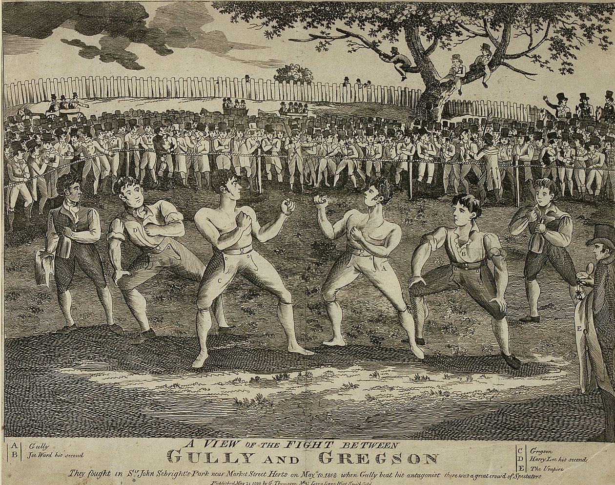 Udsigt til kampen mellem Gully og Gregson af English School