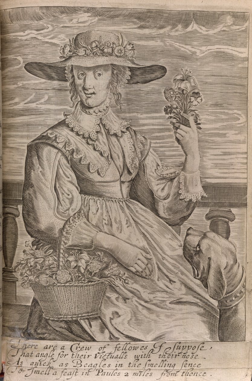En kvinde med blomster, illustration fra 