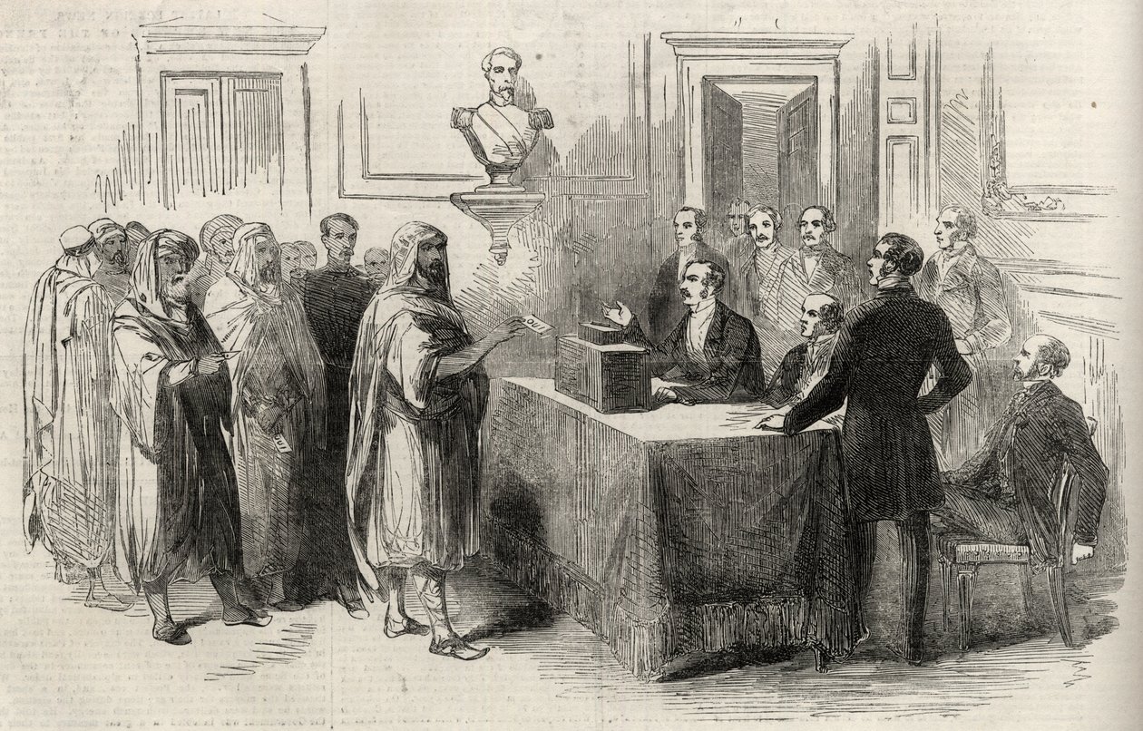 Abd-El-Kader Stemmer på det franske imperium - Illustration til The Illustrated London News, 4. december 1852. af English School