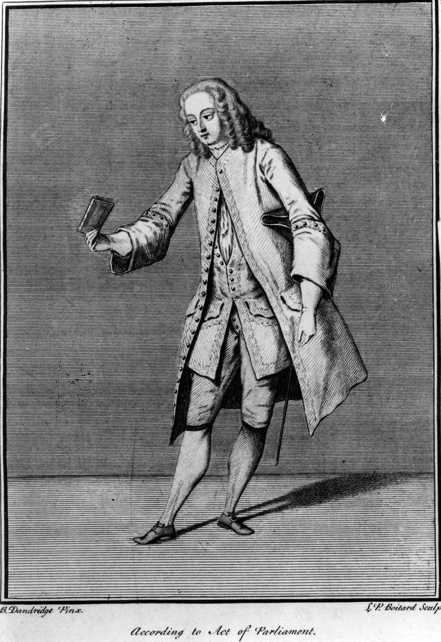 Ifølge Act of Parliament, lavet af Louis Phillippe Boltard efter Bartholomew Dandridge, 1737 af English School