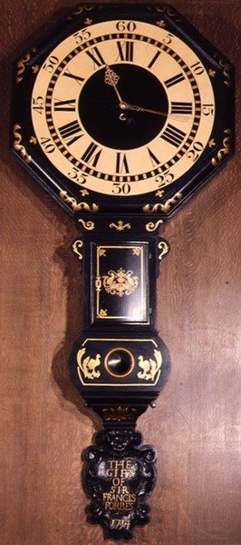 Ur fra parlamentet med indskriften The Gift of Sir Francis Forbes, 1714 af English School