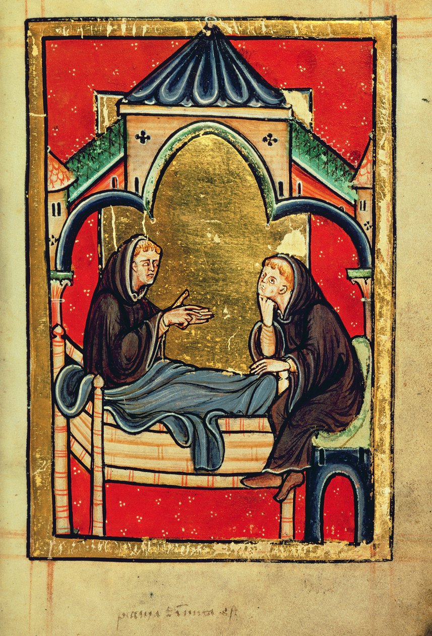 Tilføj 39943 f.21 Boisil, Cuthberts prior i Melrose, på hans dødsleje, fra 