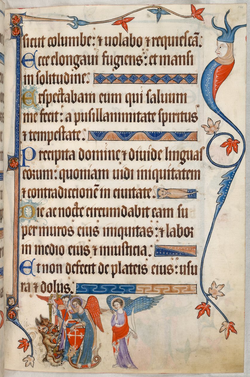 Tilføje. 42130, f.101, Salme 54, Ærkeengle kæmper mod djævelen, fra 