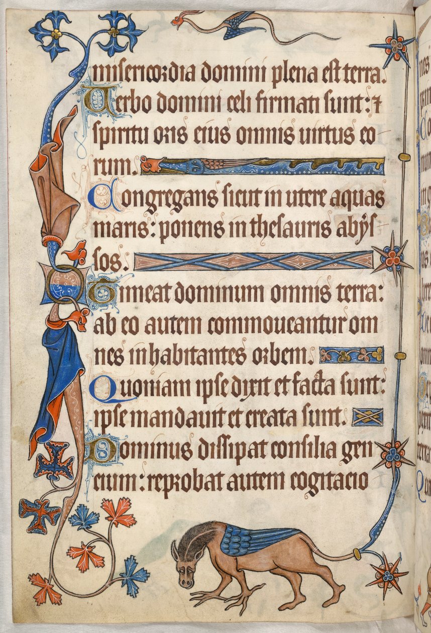 Tilføje. 42130, f.61v, Salme 32, bevinget hest, fra 