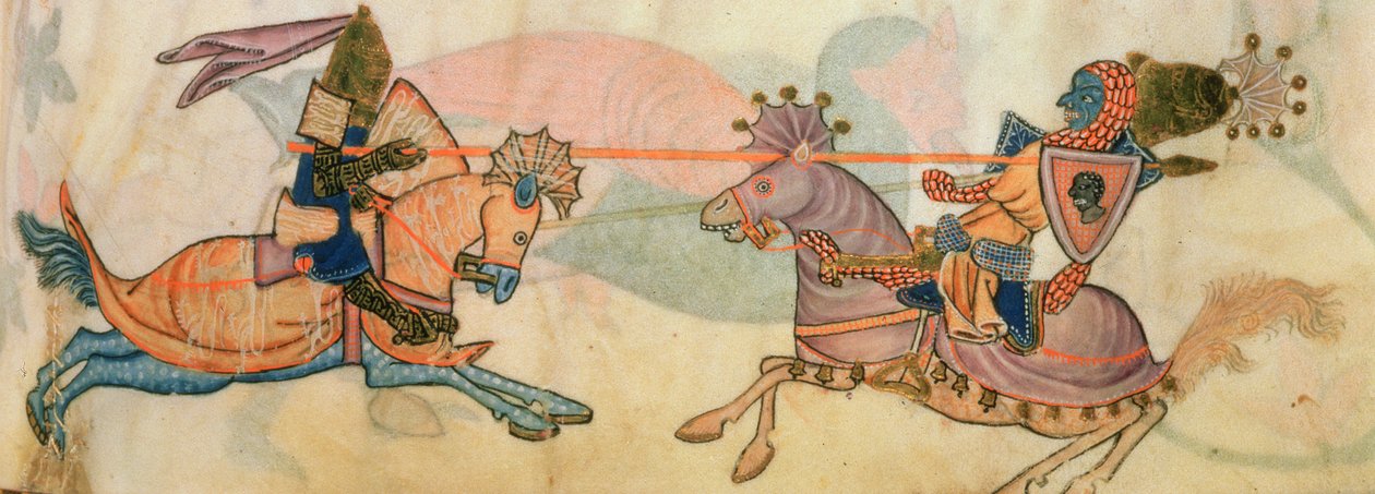 Tilføj 42130 f.82 Detalje af to riddere i dyst, fra 