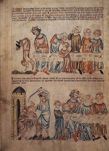 Tilføj 47682 f.21v Salome danser foran Herodes og Johannes Døberens død, fra 