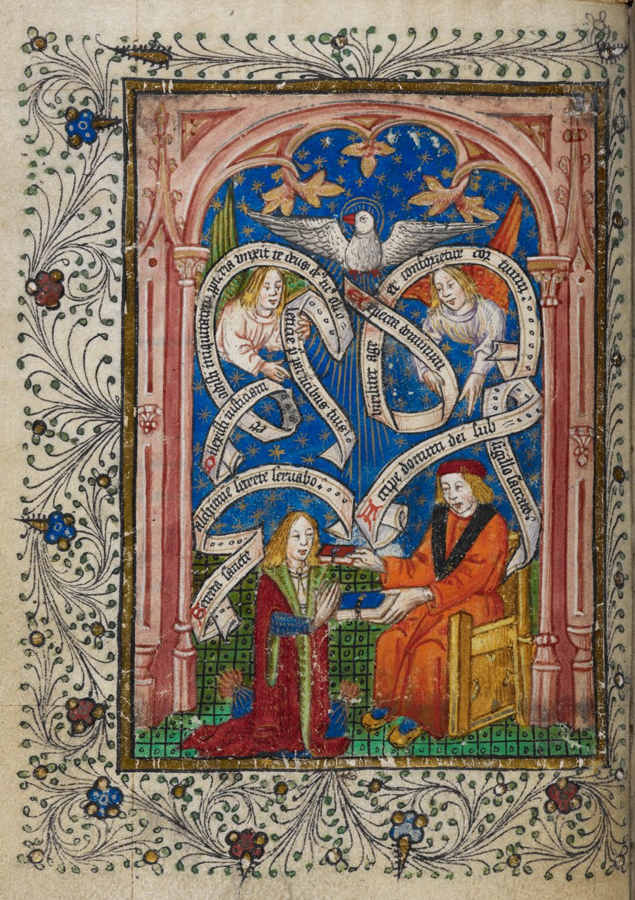 Tilføj MS 10302 f.6v En alkymistisk discipel modtager en bog fra sin mester, fra 