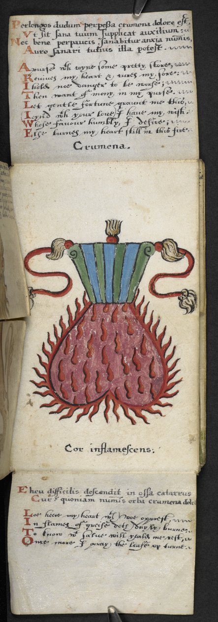 Tilføj MS 57312 f.10 spilbog (blæk og farve på pergament) af English School