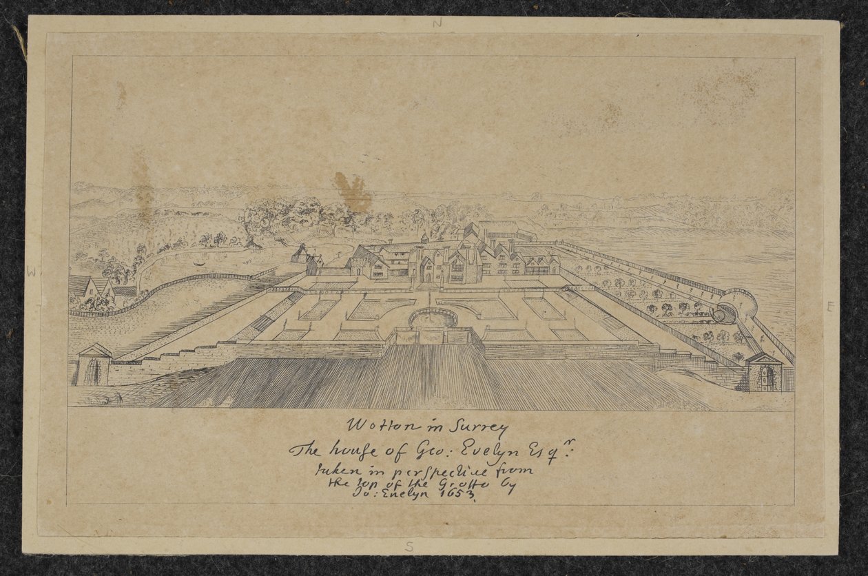 Tilføj MS 78610G Wotton i Surrey: The House of Geo. Evelyn Esq af English School