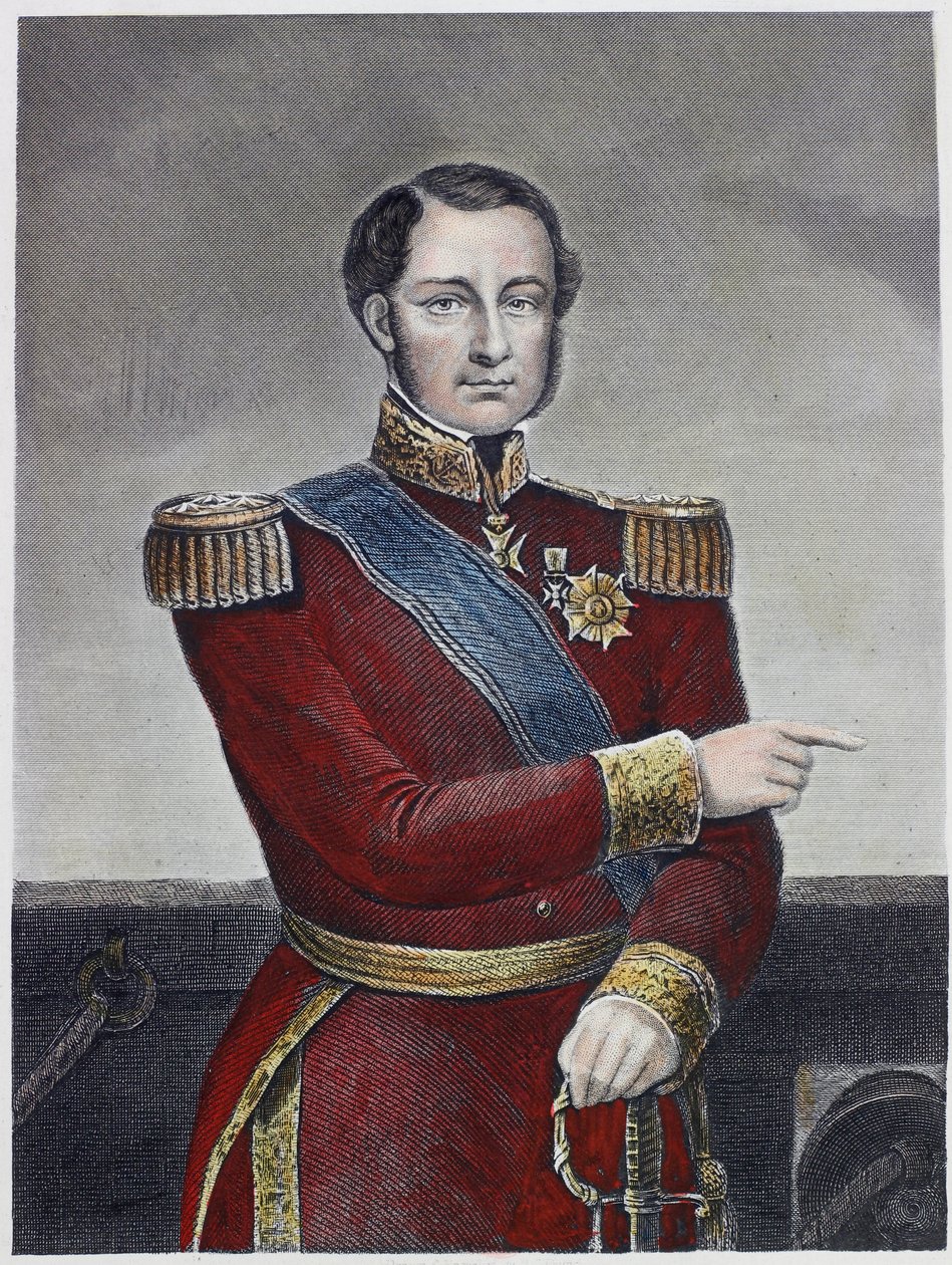 Admiral Hamelin (farvet gravering) af English School