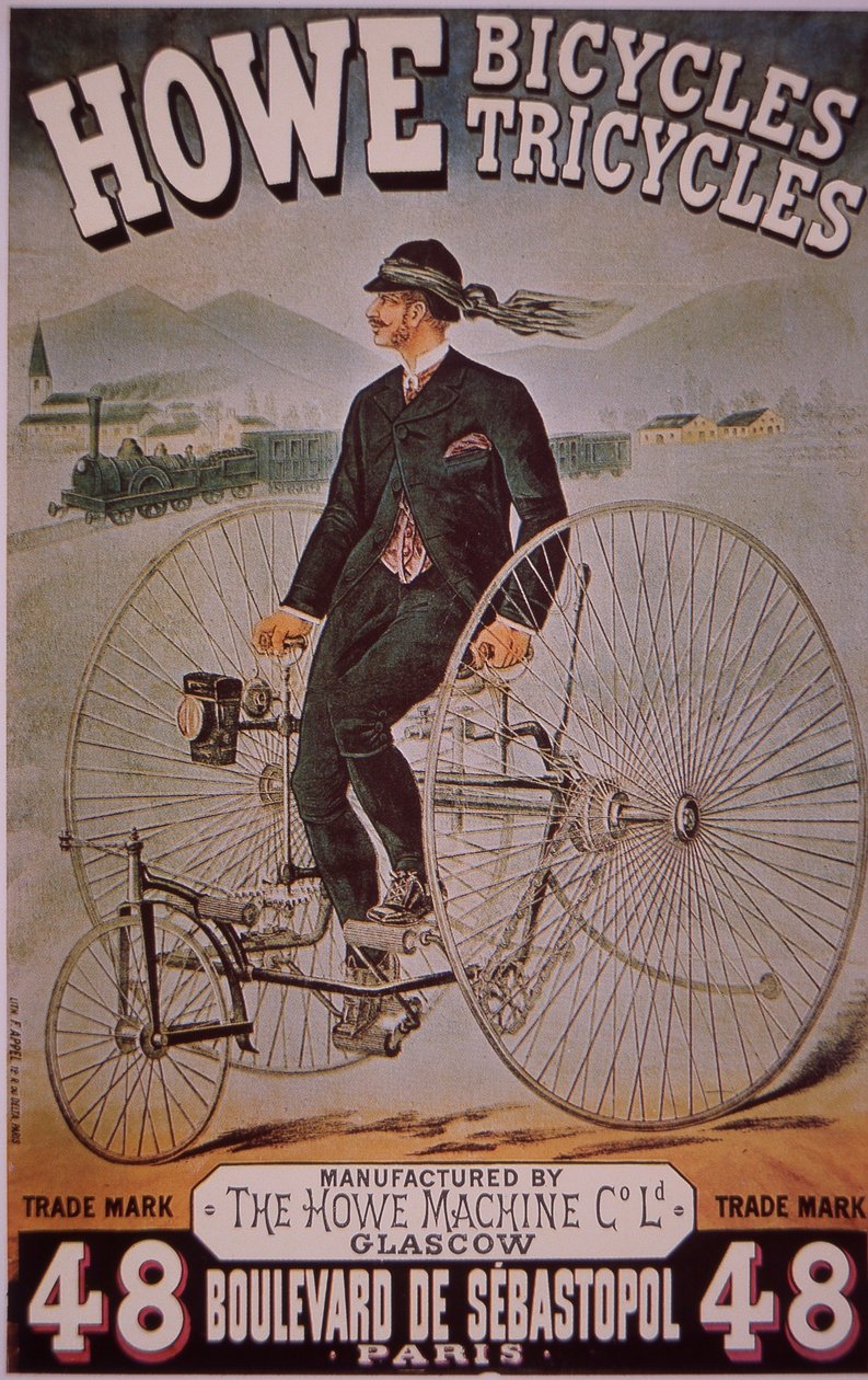 Annonce for Howe cykler (farve litho) af English School