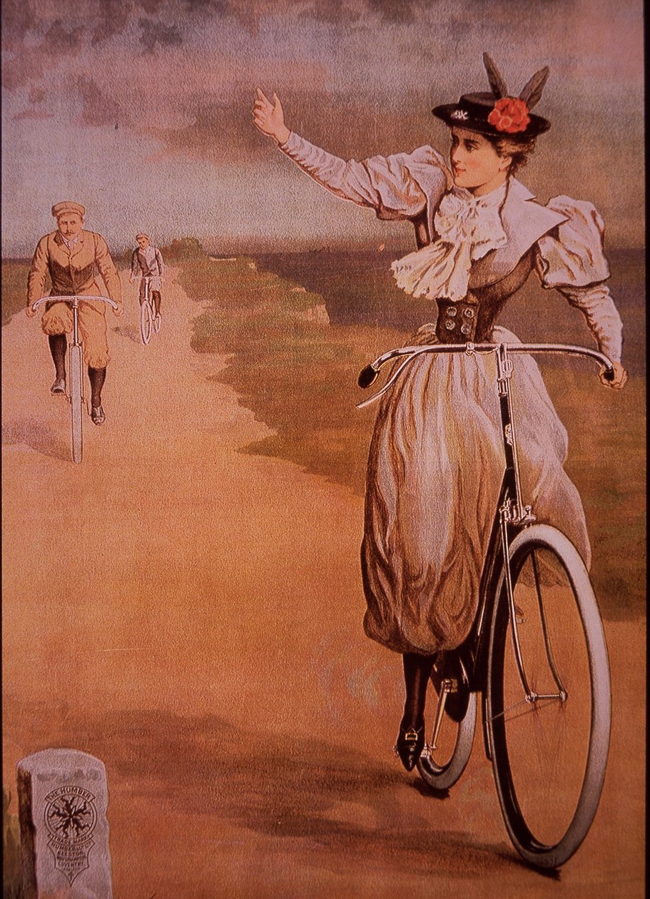 Annonce for Humber-cykler, ca. 1898 (farve litho) af English School