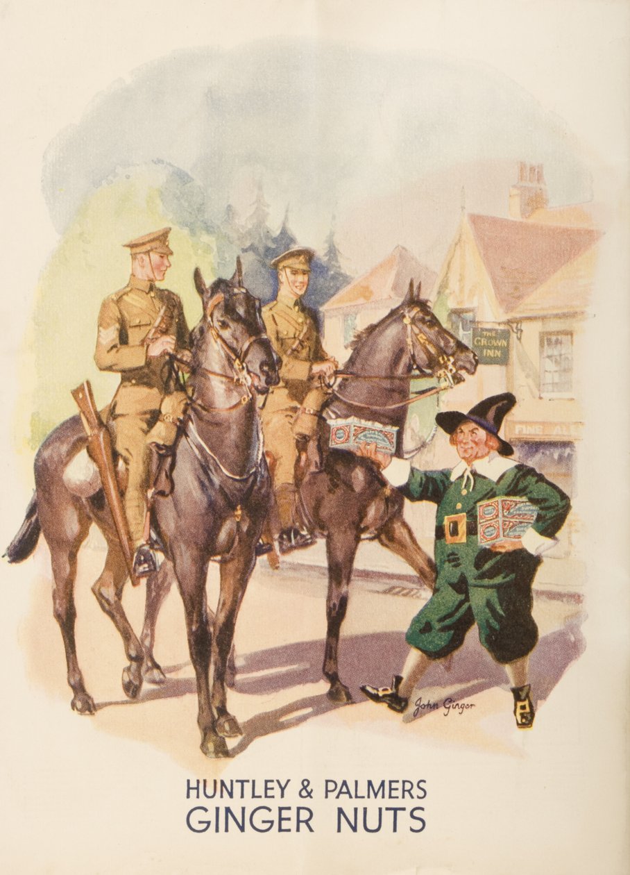 Annonce for Huntley og Palmers Ginger Nuts, 1935 af English School