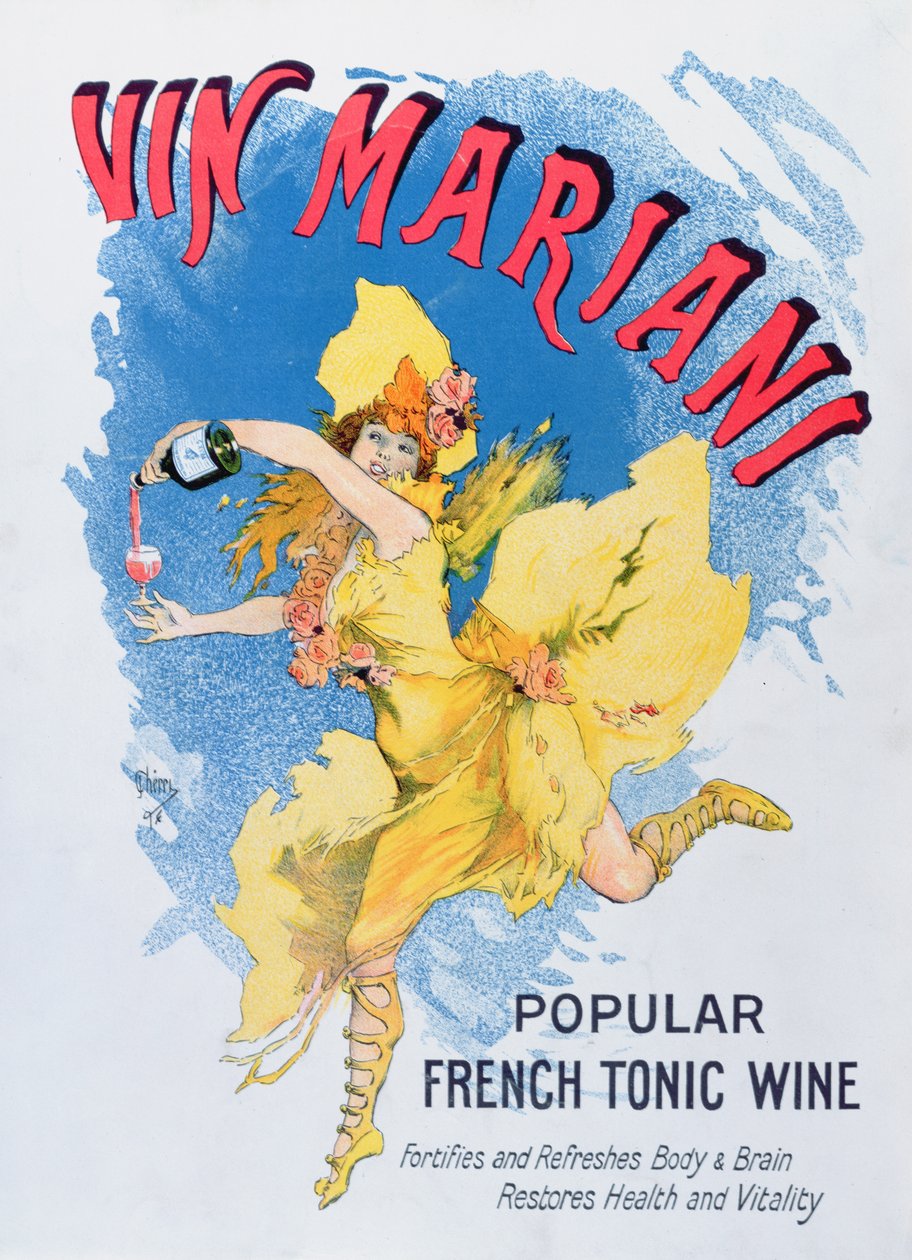 Annonce for Vin Mariani fra magasinet Teater, 1901 af English School