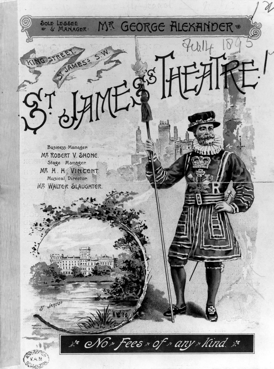 Annonce for St. James Theatre i London, 1893 af English School