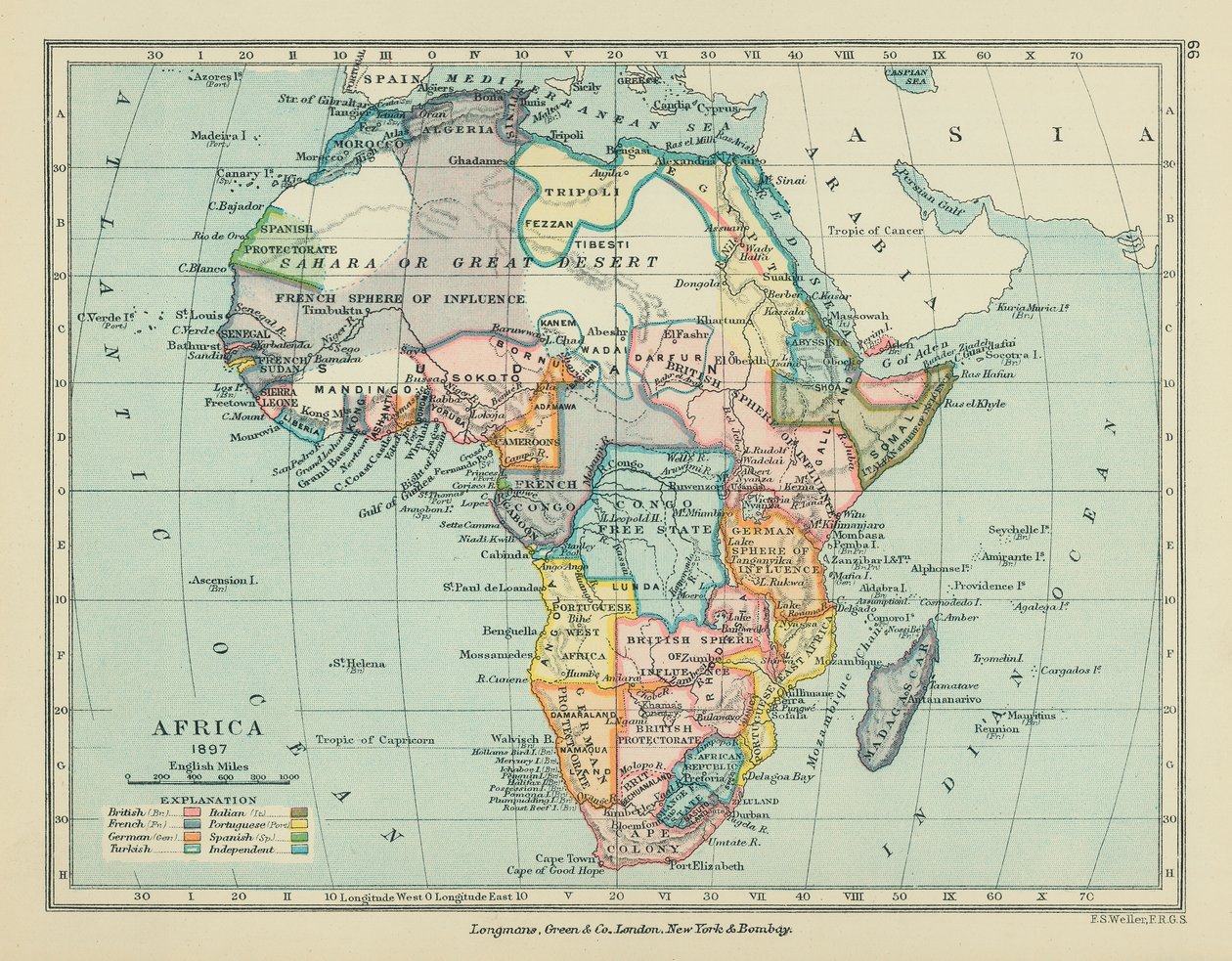 Afrika (farvelitografi) af English School