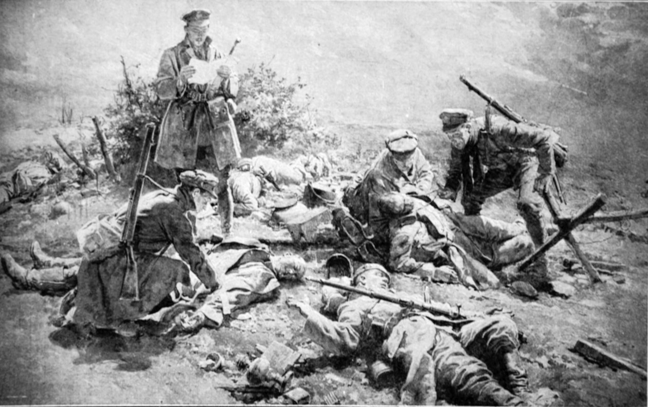 After a Fight: Searching Dead Germans for Identification Discs, 1914-19 af English School