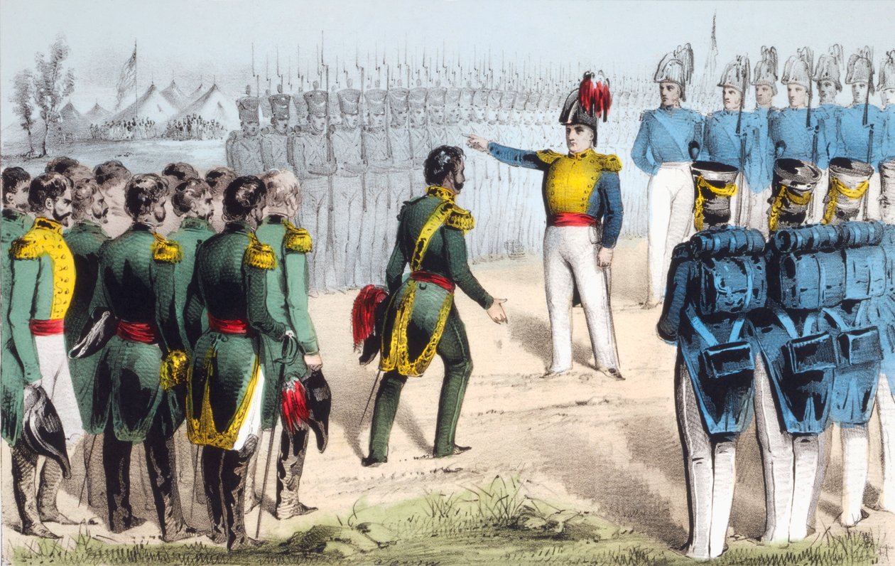 Efter slaget ved Monterrey overgiver den mexicanske general Pedro de Ampudia byen til den amerikanske general Zachary Taylor under den mexicansk-amerikanske krig 1846-48 af English School