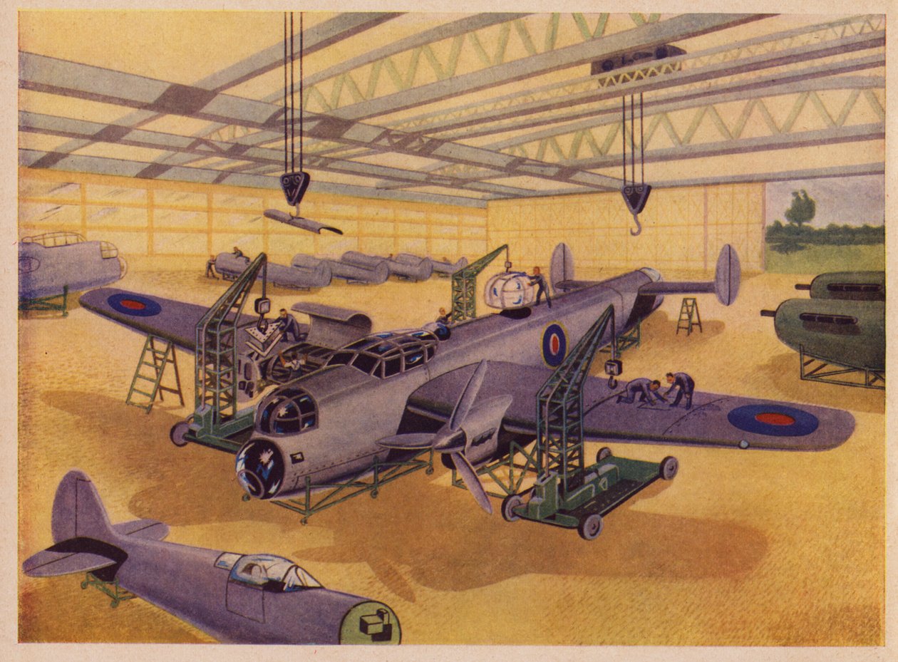 Flyfabrik (farvelitografi) af English School