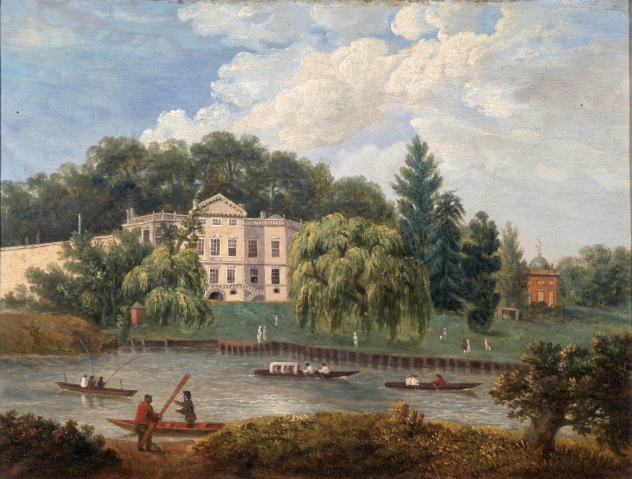 Alexander Popes House og Earl Ferrers House, Twickenham, Middlesex af English School