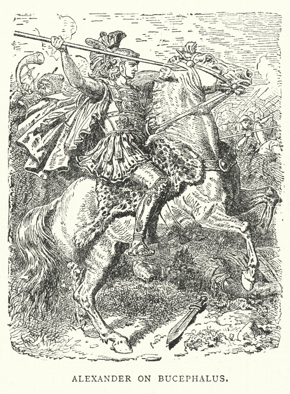 Alexander på Bucephalus (kobberstik) af English School