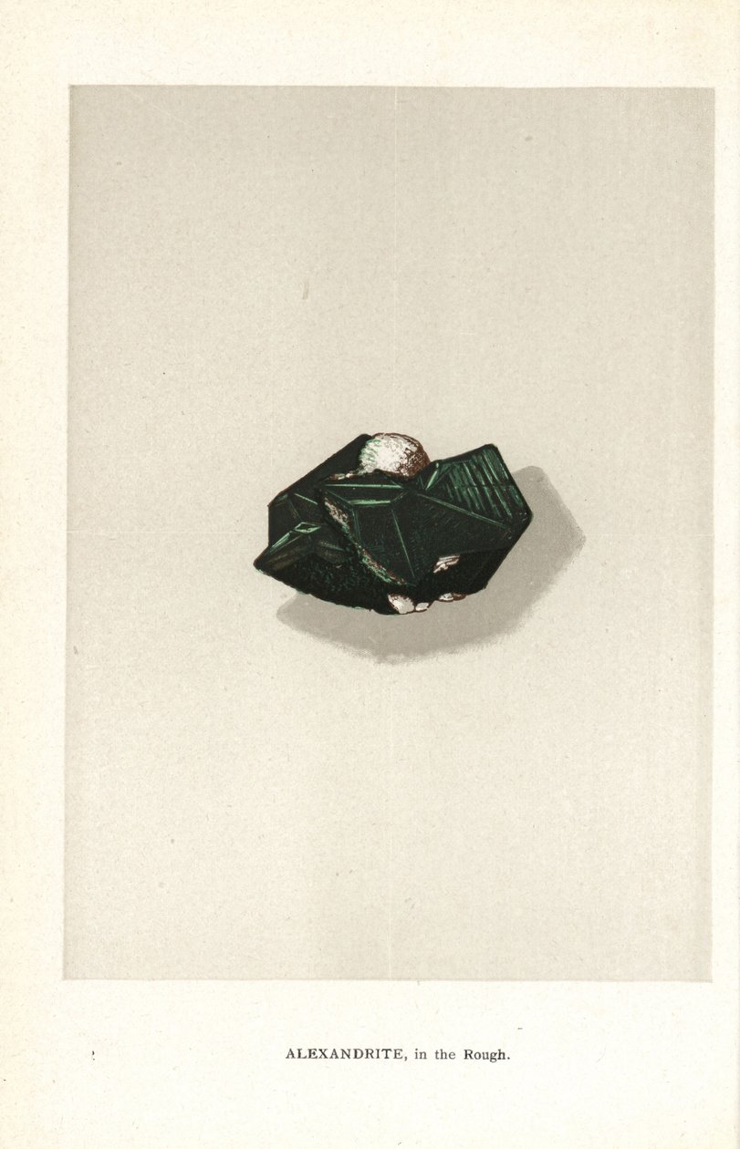 Alexandrite in the rough, fra Edwin Streeters "Precious Stones and Gems," London, George Bell & Sons af English School