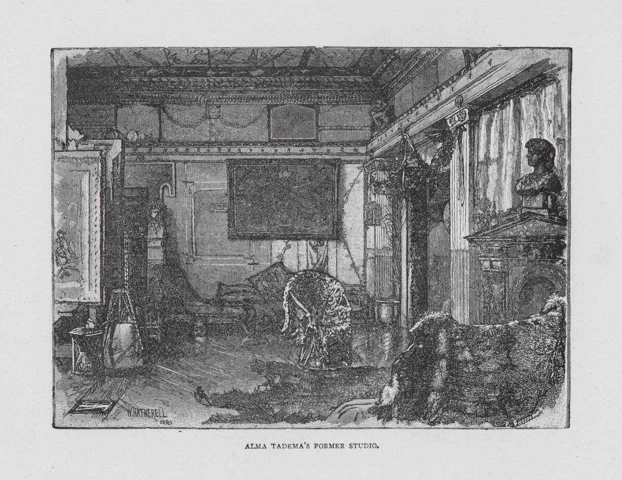 Alma Tademas tidligere atelier (litografi) af English School