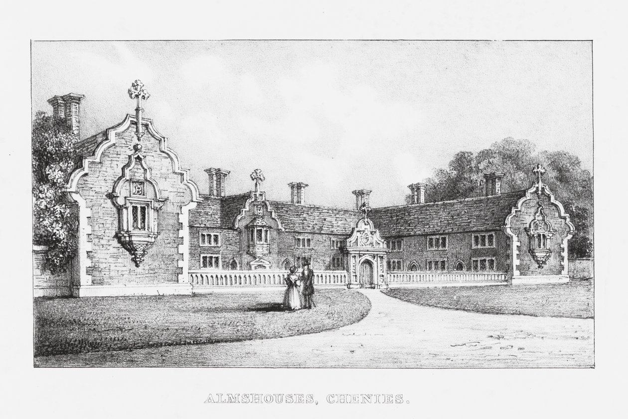 Almshouses, Chenies (gravering) af English School